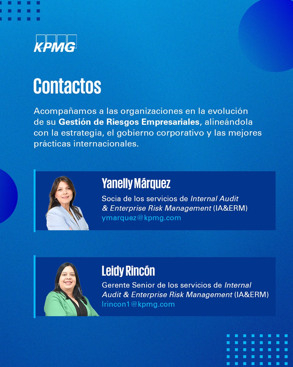 KPMG_VE's tweet photo. Un enfoque moderno de Gestión de Riesgos Empresariales permite evaluar escenarios, anticipar impactos e integrar esa visión en la planificación estratégica. 

Conoce cómo podemos apoyar a tu organización a identificar, analizar y gestionar los riesgos: https://t.co/5wcc89uYkR https://t.co/PcodBlTDHa