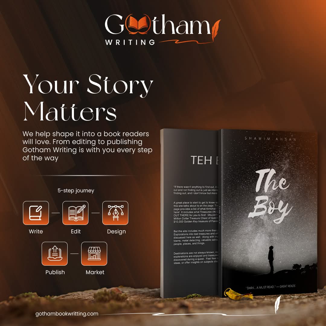 GothamWriting's tweet photo. Every great book starts with a story worth telling. ✍️📚
From writing to marketing, we help bring your vision to life.
#BookWriting #Authors #SelfPublishing #BookMarketing #EditingServices #BookDesign #WritersCommunity #Publishing #IndieAuthors #GothamWriting https://t.co/Cfl219rnGw