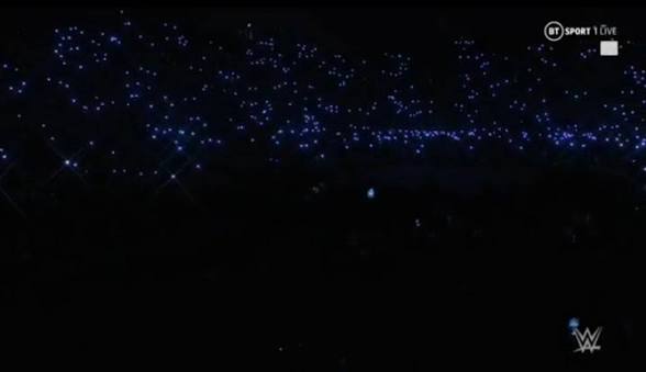 Hgwwrestling's tweet photo. (as he's done talking the lights go off) https://t.co/W3ZsccAiYc