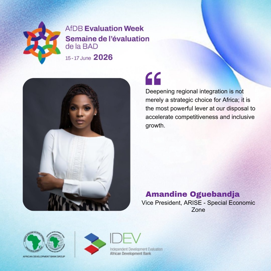 evaluationafdb's tweet photo. A preview of #AfDBEvalWeek! Hear from our upcoming speakers ahead of 15–17 June
💻 Register now to follow live : https://t.co/eaxQj2HFNo
#Evidence4Impact #WomenInTrade #AfricaIntegration https://t.co/6as3xXODbO