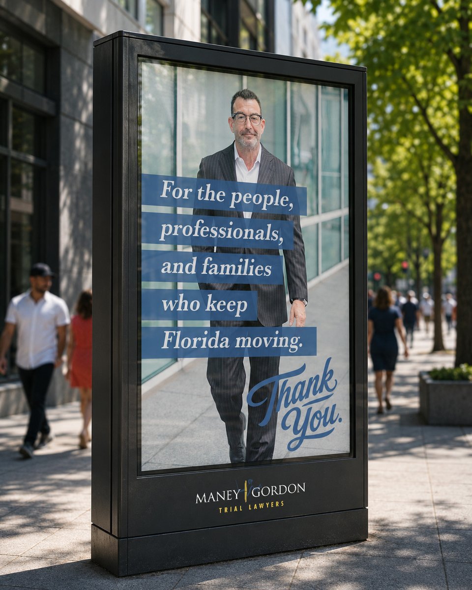 FightNegligence's tweet photo. 🏙️ Keep Florida moving. And we'll keep having your back.
.
.
.
.
#maneygordon #maneygordontriallawyers #fightnegligence #tampalawyer #legal #bestlawfirm #superlawyers #bestlawyers #tampalawfirm #mgtl #mgtriallawyers #cocounsel https://t.co/IHD47rvMuZ