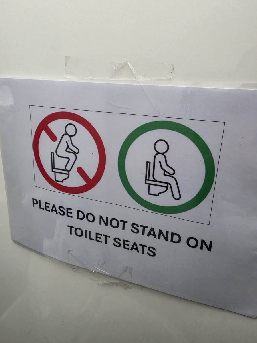Matt_Camenzuli's tweet photo. Welcome to Sydney, where we now have signs reminding people not to stand on toilets.

We are almost fully enriched now.

Always remember, diversity is your strength. https://t.co/YoY3Q8yzjm
