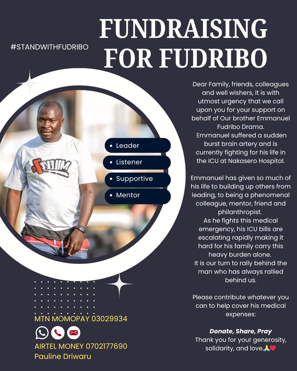 bashlima's tweet photo. Please support my Bestie @fudrama.

Donate | Share | Pray.

In case of any questions you can contact Linda 0754335399 or Erasmus on 0779095807.

#StandWithFudribo https://t.co/UDnRQZCbCo