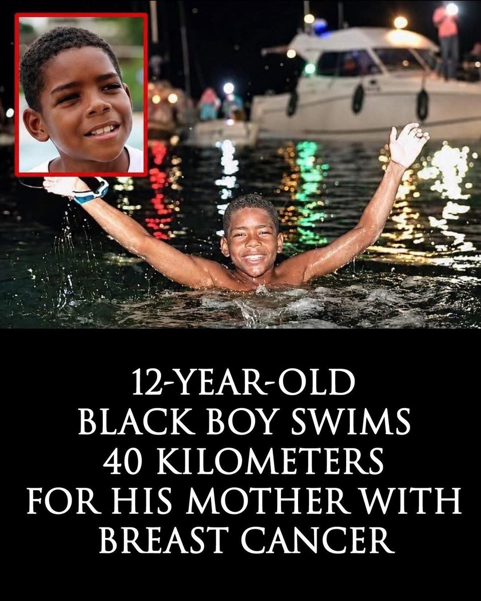 Joe__Bassey's tweet photo. When he was 12 years old, Christophe Maleau swam 40 kilometers from Saint Lucia 🇱🇨 to Martinique 🇲🇶 to support his mother and raise breast cancer awareness.

He completed the crossing in October 2020. He started from Rodney Bay in Saint Lucia at 5:10 a.m. and reached Sainte Anne after 13 hours, 50 minutes, and 47 seconds.

The swim was part of the Octobre Rose breast cancer awareness campaign. Maleau did it for his mother, Murielle, who was diagnosed with the disease when he was nine years old. He described the experience as enriching and, above all, an act of self-transcendence.