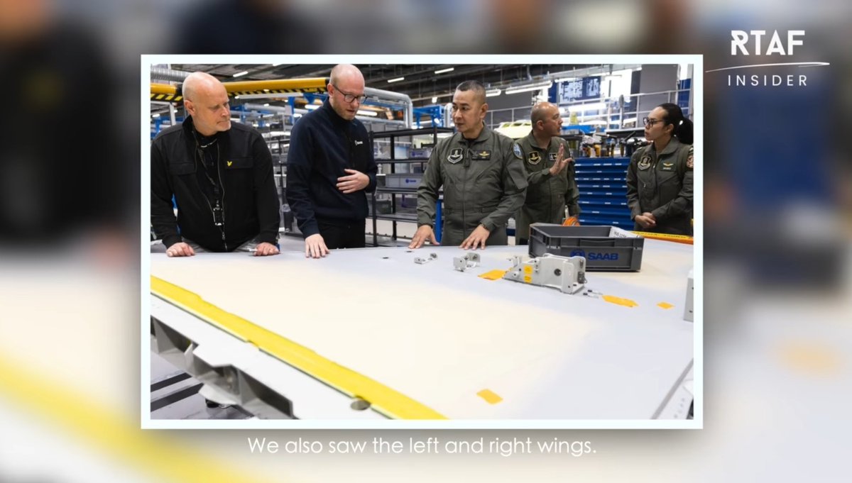 wuthi11_'s tweet photo. 🇹🇭🇸🇪 First Royal Thai Air Force Gripen E on the production line. The fuselage and wings are nearly complete and will enter final assembly soon.

Photos just released today by an RTAF insider after a visit to the Saab production facility in May 2026. https://t.co/vJen1LxOTu