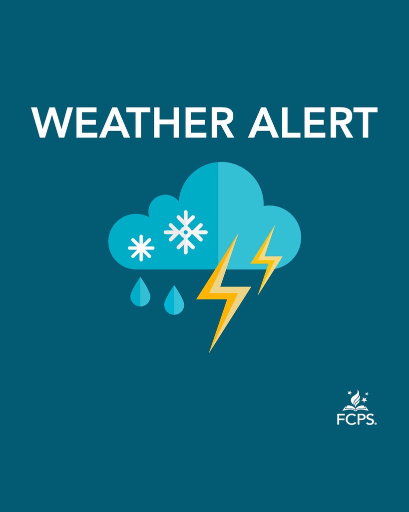 fcpsnews's tweet photo. WEATHER ALERT FOR FRIDAY, JUNE 12, 2026

Due to a heat advisory in effect for Fairfax County, all outdoor activities scheduled on FCPS fields and courts from 11 a.m. to 8 p.m. on Friday, June 12, 2026, are canceled.

Details: https://t.co/Qeqw5QsSBa https://t.co/1BSOwIEKDc