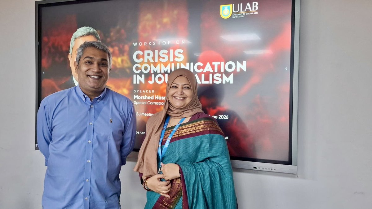 Moshedhassib's tweet photo. I am thrilled to announce that I did participant in masters class by #ULAB and talked about Crisis Communication in Journalism. Truly enjoyed the session, there’s a lot to learn from youngsters.
#MSJ
https://t.co/FNgcHolOLT https://t.co/LFRbeQnJZr