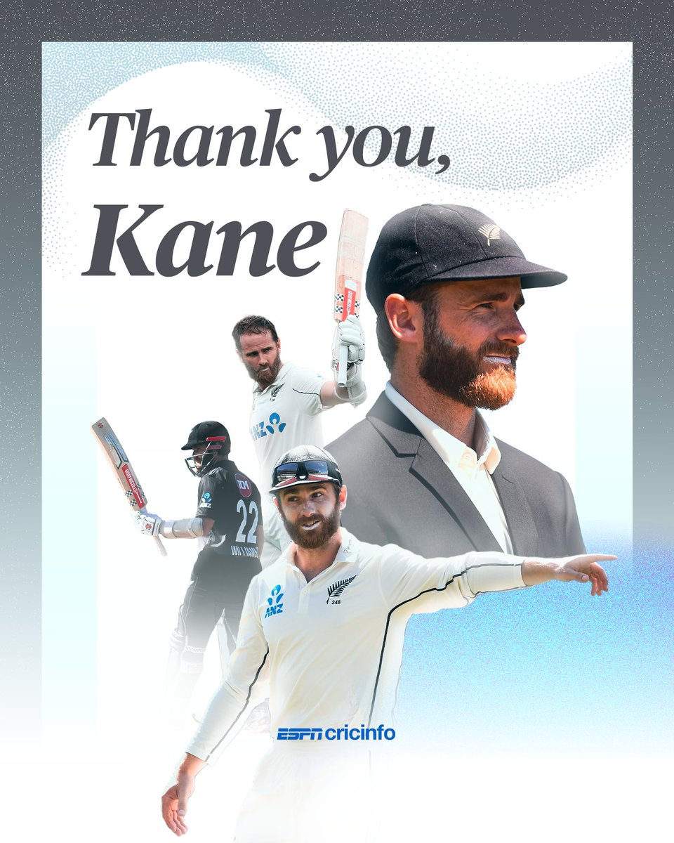 ESPNcricinfo's tweet photo. Kane Williamson stands at the absolute pinnacle of modern cricket as New Zealand's greatest batter

Beyond the runs and historic captaincy that elevated New Zealand cricket, it is his defining class and character that made him universally loved 

Thank you for everything. You will be missed ❤️