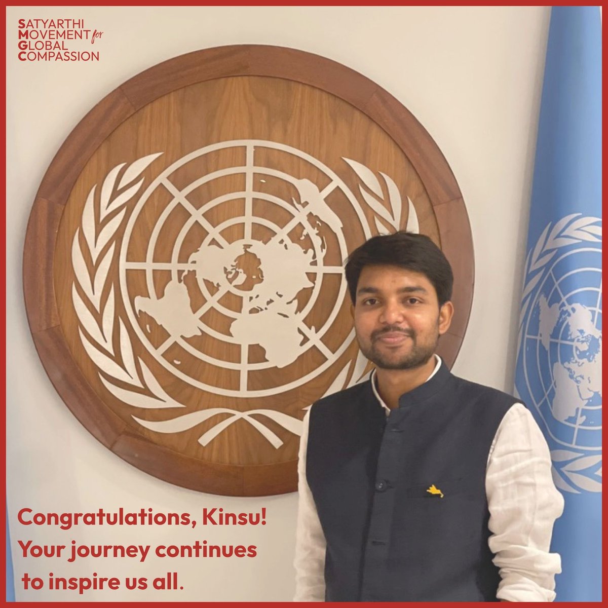 smgc_official's tweet photo. We're proud to celebrate Kinsu Kumar’s selection to the Young India Fellowship (YIF) 2026 at @AshokaUniv 

Rescued from child labour in 2003 through @k_satyarthi's movement and raised at Bal Ashram, Kinsu is now a youth leader and children’s rights advocate inspiring change.

#EndChildLabour #YIF2026 #ChildRights #YouthLeadership

@sumedhakailash @as_satyarthi @PramathSinha @KSCFIndia
