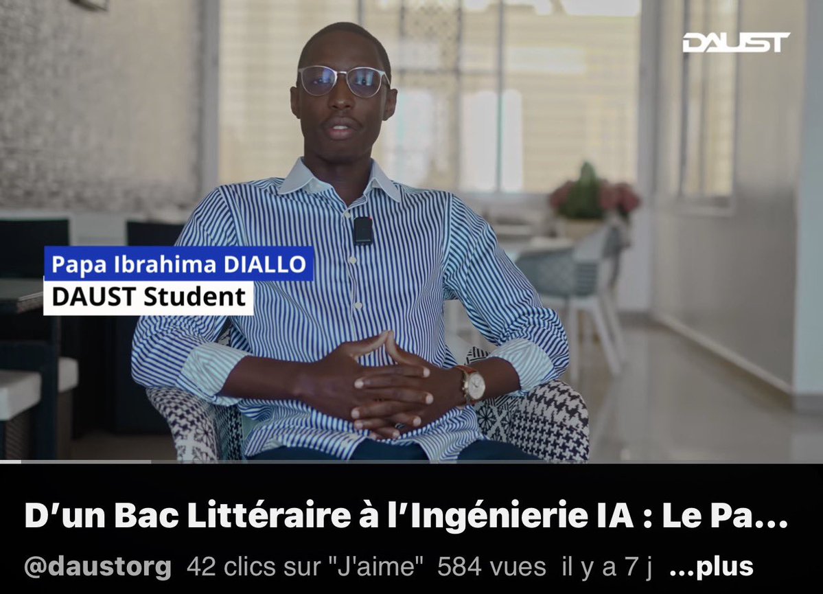 bathiedrizzy's tweet photo. D'un Bac Littéraire à l'Intelligence Artificielle : Le parcours de Papa Ibrahima Diallo

Peut-on concevoir des algorithmes d'IA et travailler sur la vision par ordinateur en venant d'une filière littéraire ? Papa Ibrahima Diallo nous prouve aujourd'hui que c'est possible.

Dans cette interview exclusive pour DAUST, il partage son passage des matières littéraires vers l'ingénierie. Sans langue de bois, il évoque les défis de sa transition, le syndrome de l'imposteur propre aux profils atypiques, et la manière dont l'environnement @daustofficial l'a accompagné vers l'excellence technologique.

Aujourd'hui passionné d'IA, il présente son projet actuel : l'application de la vision par ordinateur à la sécurité et à la gestion des réseaux ferroviaires.

Un exemple de résilience qui démontre que la technologie n'est pas une question de filière d'origine, mais de détermination.

Découvrez son interview complète : https://t.co/gkLTZ3yTwg

#DAUST #IntelligenceArtificielle #ComputerVision #Innovation #SuccessStory #TechAfrica @followers @super fans