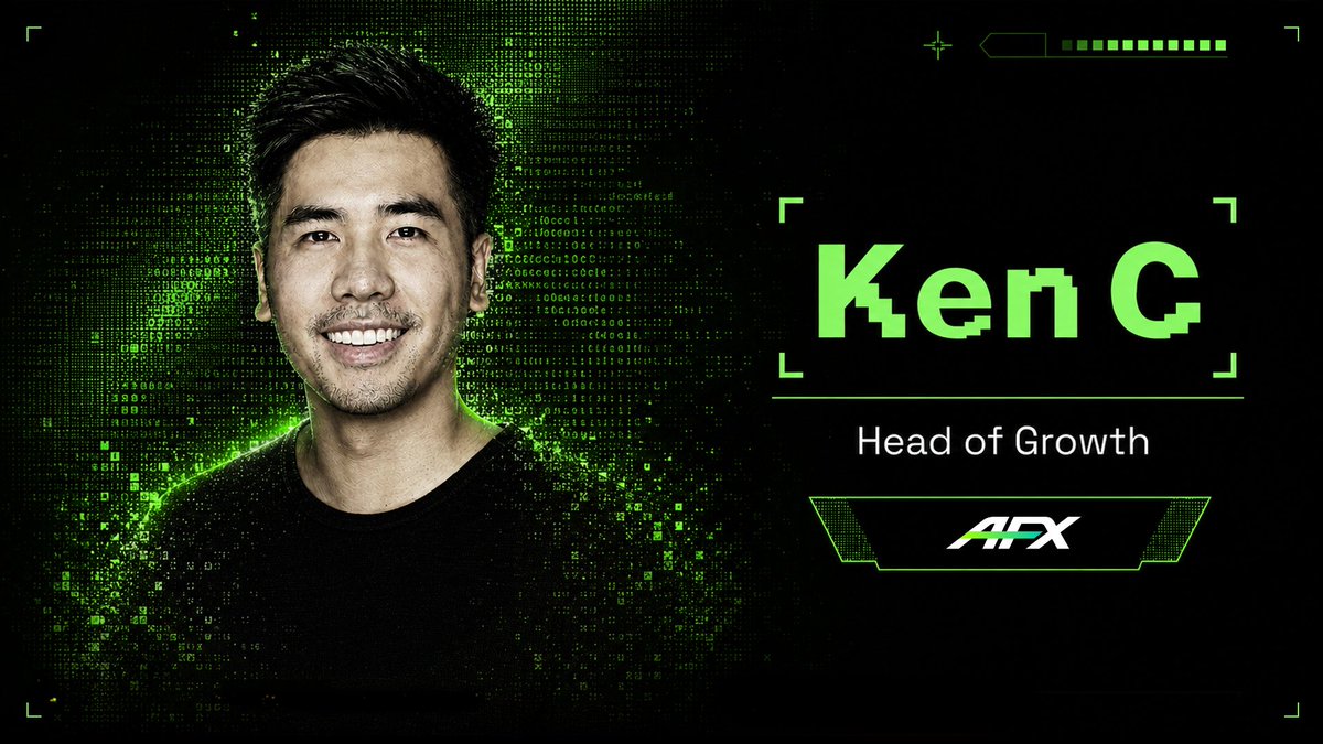 AFX_XYZ's tweet photo. Ken C joins AFX as Head of Growth.

With 9+ years across finance, Web3, growth, and product, Ken will focus on traders, partners, community, and ecosystem expansion.

On-chain perps need more than another trading UI. They need better distribution, stronger trader communities, and infra built for real market activity.

Welcome to AFX, @supercubeguy