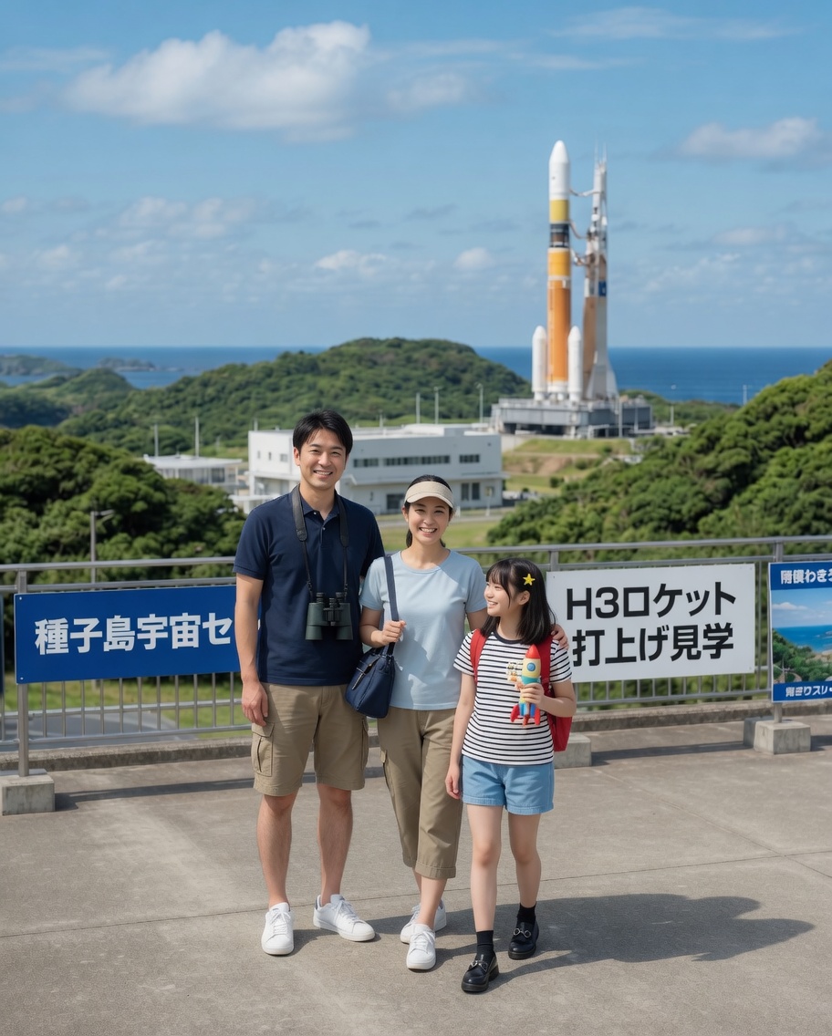 種子島宇宙センターからの打上げ見学場でよく見かけるこういう構成の