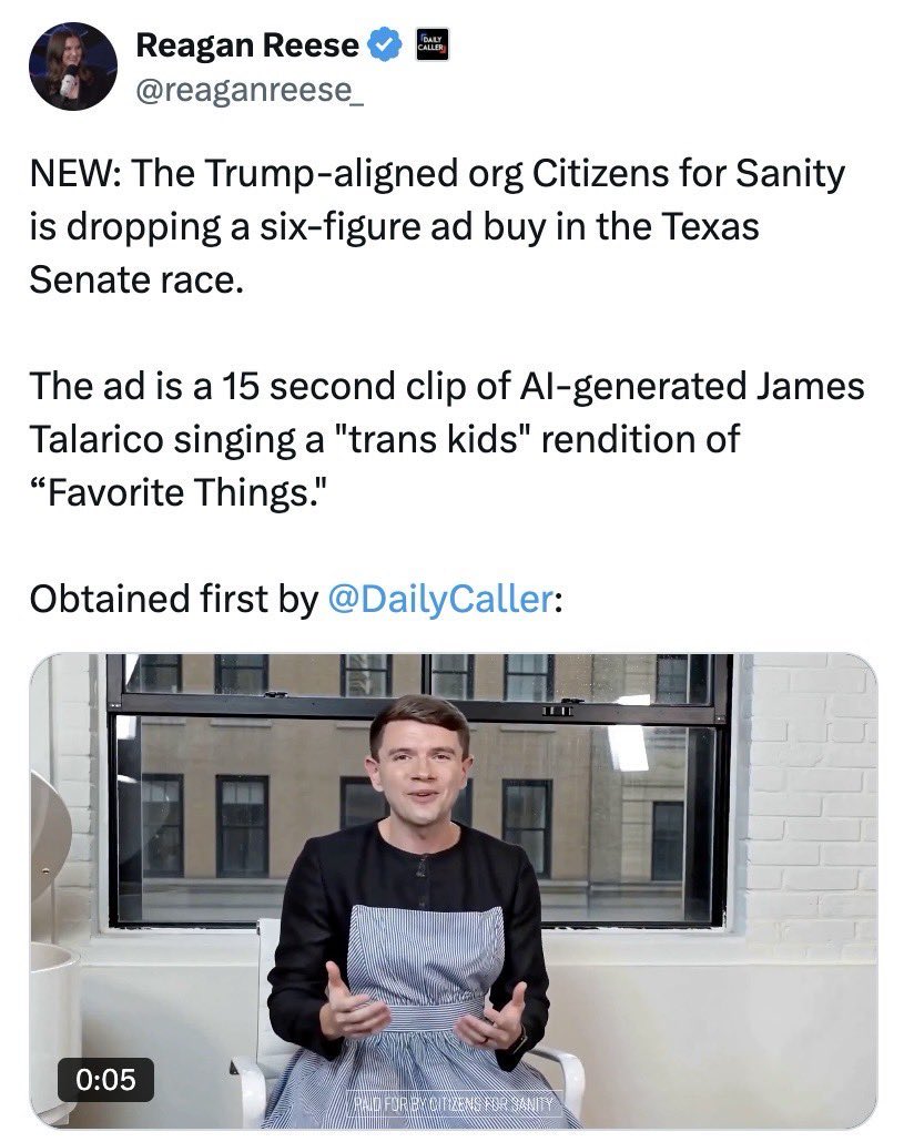 Suzierizzo1's tweet photo. These morons are posting AI slop about James Talarico because they can’t find anything real to post that makes him look bad. The crazy part is MAGA are believing it. Seriously don’t they ever fact check anything. Pathetic. https://t.co/oB5Xzuj5zw