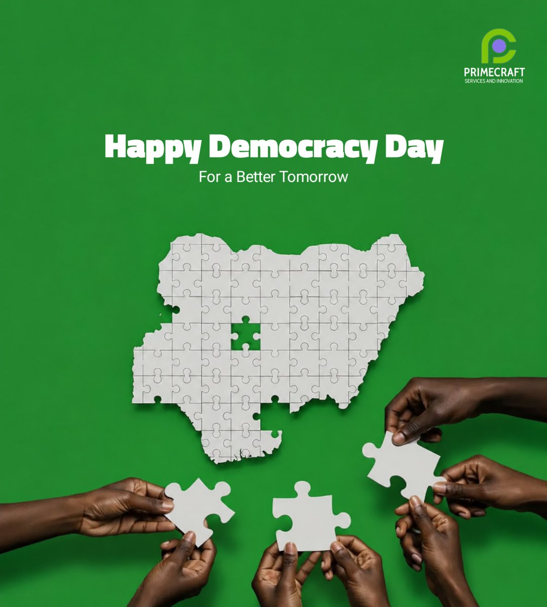 primecraftng's tweet photo. Happy democracy day Nigeria.
#DemocracyDay #DemocracyDay2026 #June12 #NigeriaDemocracyDay #HappyDemocracyDay https://t.co/F2Btm9bw1Z