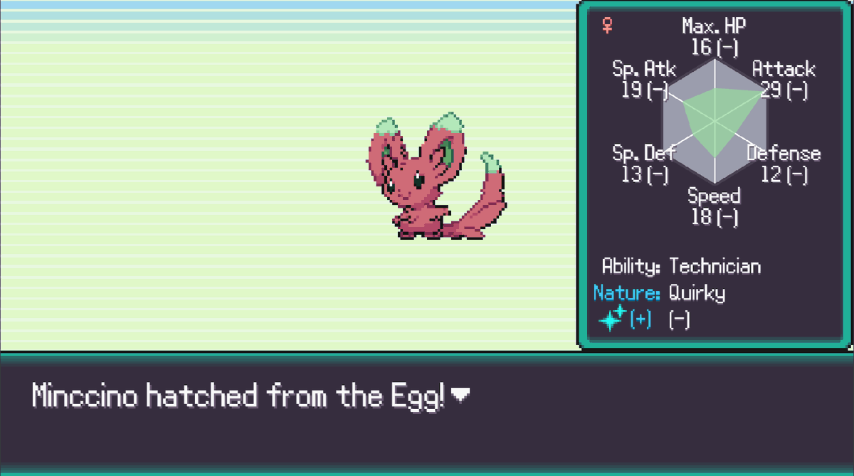 PrinceTalus's tweet photo. Does pokerogue have an increased shiny chance because this is my second shiny minncino so far https://t.co/BeOKGEAgpo