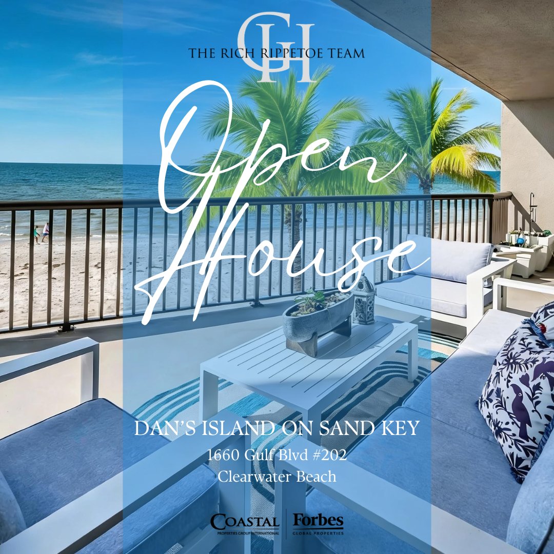 GretaHartRE's tweet photo. OPEN HOUSE
π
Friday, June 12
β° 2:00 PM β 5:00 PM
π 1660 Gulf Blvd, Clearwater Beach, FL
β¨ Penthouse 5 | 2 Beds | 2 Baths | 1,670 SqFt
#GretaHartRealEstate #OpenHouse #DansIsland #SandKey #ClearwaterBeach #LuxuryCondo #WaterfrontLiving #OpenHouse https://t.co/KP9wynltSk