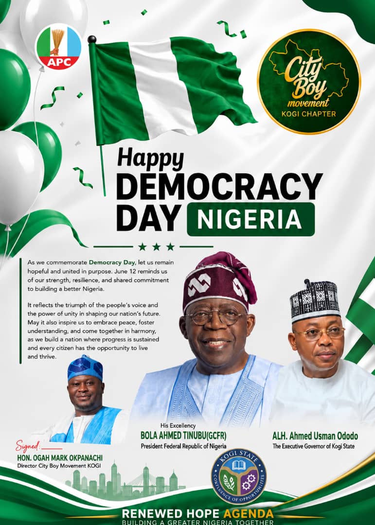 markogahGRC's tweet photo. Happy Democracy Day Nigeria 
@STinubu @kokomatic @shoga_francis @majorogah @cbmekiti 
#cityboymovement https://t.co/X4Z3tLTkM8