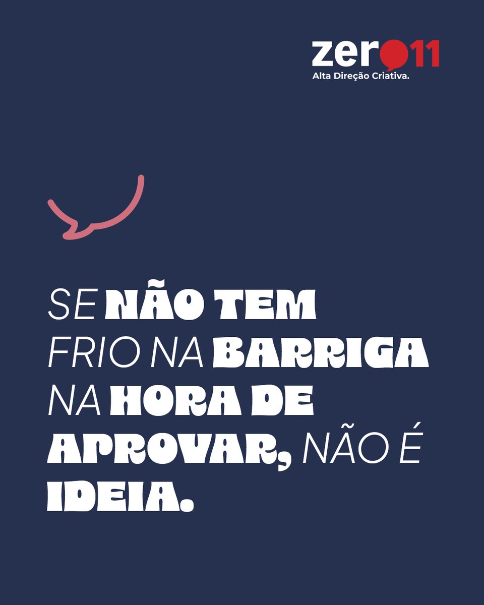 zero11prop's tweet photo. O frio na barriga é o ponto de ruptura e o potencial de impacto. Aquele momento que a marca deixa de repetir e começa a se posicionar de verdade. Se estiver muito confortável, é mais fácil de ignorar. Você até comunica, mas dificilmente marca.

#Zero11 #AltaDireçãoCriativa https://t.co/ck7V1g85v2