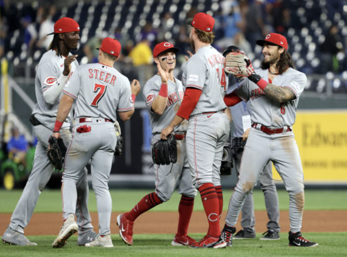 LanceMcAlister's tweet photo. OTD 2023: The Ricky Karcher game!
The #Reds beat the Royals 5-4 in 10 innings.

The Reds scored in the top of the 10th and handed things to reliever Ricky Karcher.

In dire need of a fresh arm, the Reds had called up the rookie earlier in the day. He had a 9.27 ERA at Louisville, with 34 walks in 22.2 innings.

He threw 21 pitches, just 9 for strikes. He walked his first batter on five pitches. He almost hit a batter in the face who was attempting to bunt, fouling off the pitch in self defense. With one out, a double steal put the tying run on 3rd and winning run on 2nd. But he got a flyout to end the game.

In his excitement, he dropped a ‘holy shit’ during his postgame comments on TV.

It’s his only MLB appearance.

I see he's made one appearance in the Mexican League this season.

It was the Reds 3rd straight win on the way to a 12 game winning streak.