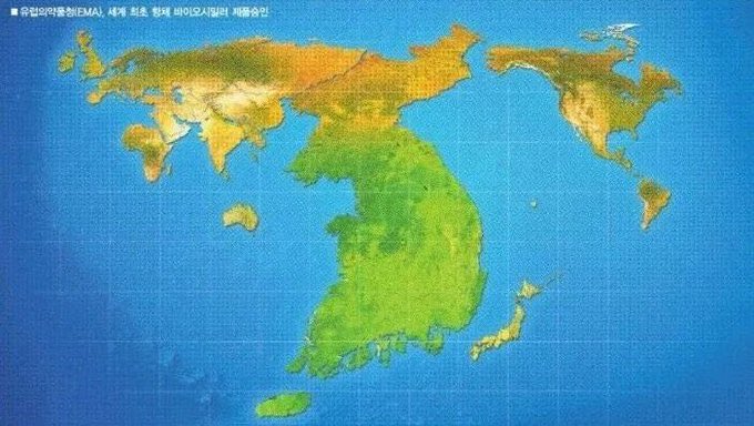 Lordmiles's tweet photo. Obsessed with this North Korean map of the world. So true! 🇰🇵🇰🇵🇰🇵 https://t.co/FiWYZyEQXb