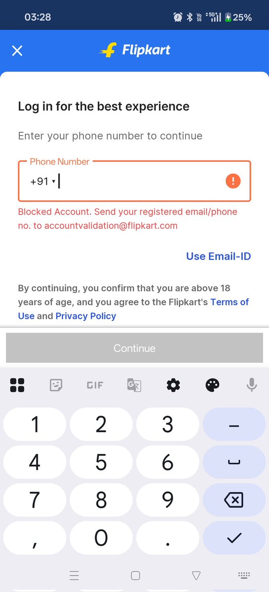 Aditya790344's tweet photo. @FlipkartSupport My Flipkart account has been blocked. The login page shows "Blocked Account" and asks me to contact accountvalidation@flipkart.com. I have already sent an email but haven't received any response.I had more than 5k in my flipkart wallet at least return this money https://t.co/DgZ5MkPqTc