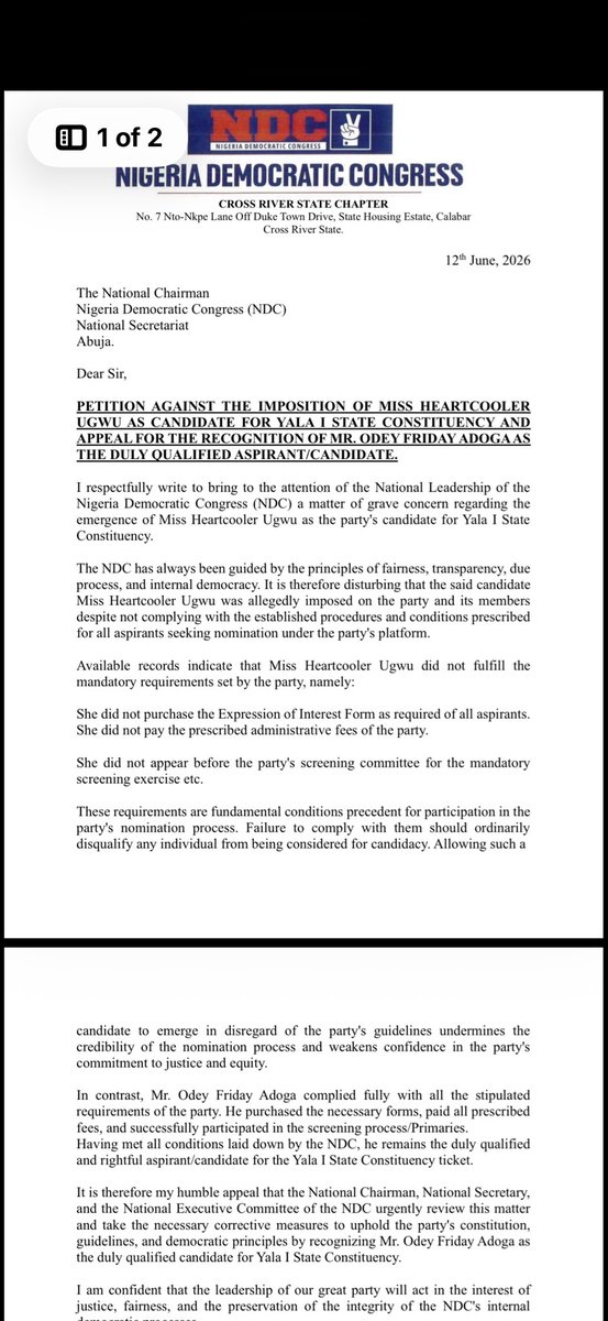 upanodey's tweet photo. A letter to Cross River https://t.co/8vEISmpGST