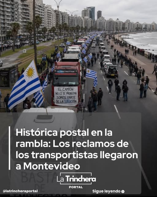 LahitteCarlos's tweet photo. ⏩Mi solidaridad a los transportistas uruguayos que hoy se movilizan en defensa de su trabajo.
Y sinceramente, viendo a quiénes afecta esta medida, al gobierno y Pit-Cnt, no puedo evitar apoyarlos 
Exceso de regulaciones, carga tributaria y impuestos encubiertos en el Combustible https://t.co/QZqAim2i44