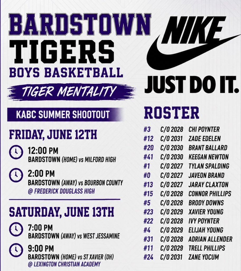 coachboobrewer's tweet photo. KABC SUMMER SHOOTOUT🏀
Catch us in action the next 2 days in Lexington‼️
#TigerMentality #TigerPride https://t.co/FGnujYo9R6