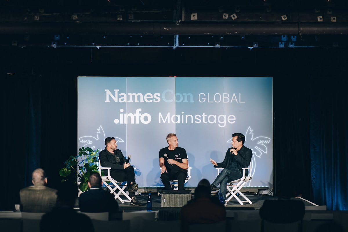 NamesCon's tweet photo. We're getting excited to reveal some of the great #NamesCon speakers and content for 2026!  

Here's a quick flashback to Aron Meystedt, Owner of Symbolics .com @FirstDomain  @BradenPollock Owner at @LegalBrandMrktg and Richard Lau, Owner of Short .com speaking on the panel: The #Domain Market: 40 Years in the Making. 

Great, insightful content from some legends in the game! 

Price increase this month, grab your ticket today: https://t.co/whjlDdSLK6