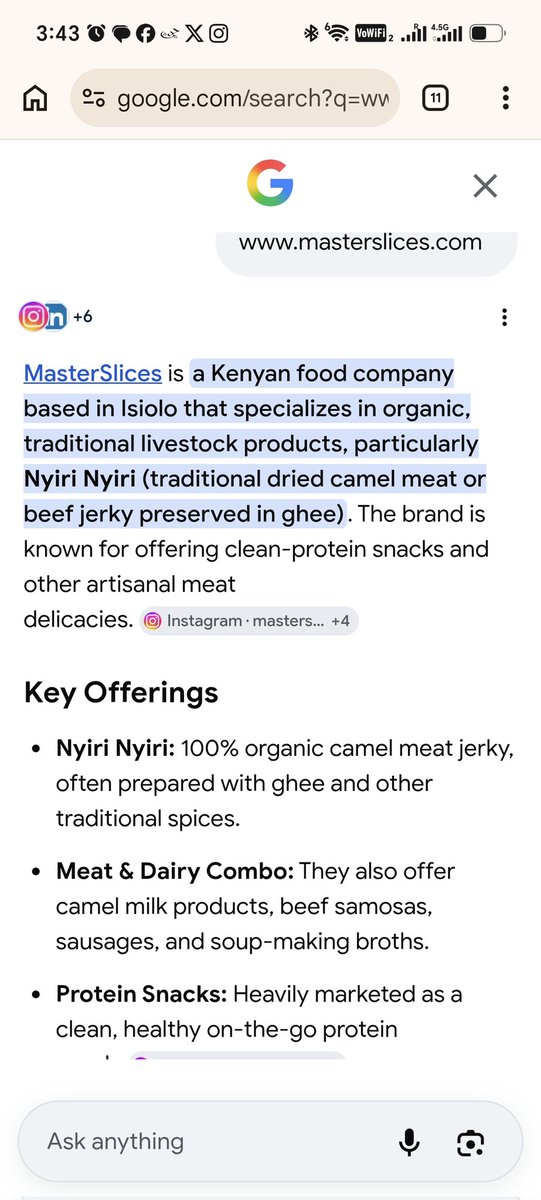 mfadhili's tweet photo. Gemini recognizes @MasterSliceske.

#MasterSliceske
#PremiumCamelMeat
#CamelJerky
#TheKenyanJerky
#ProteinPower https://t.co/4Gv7sxyWqn