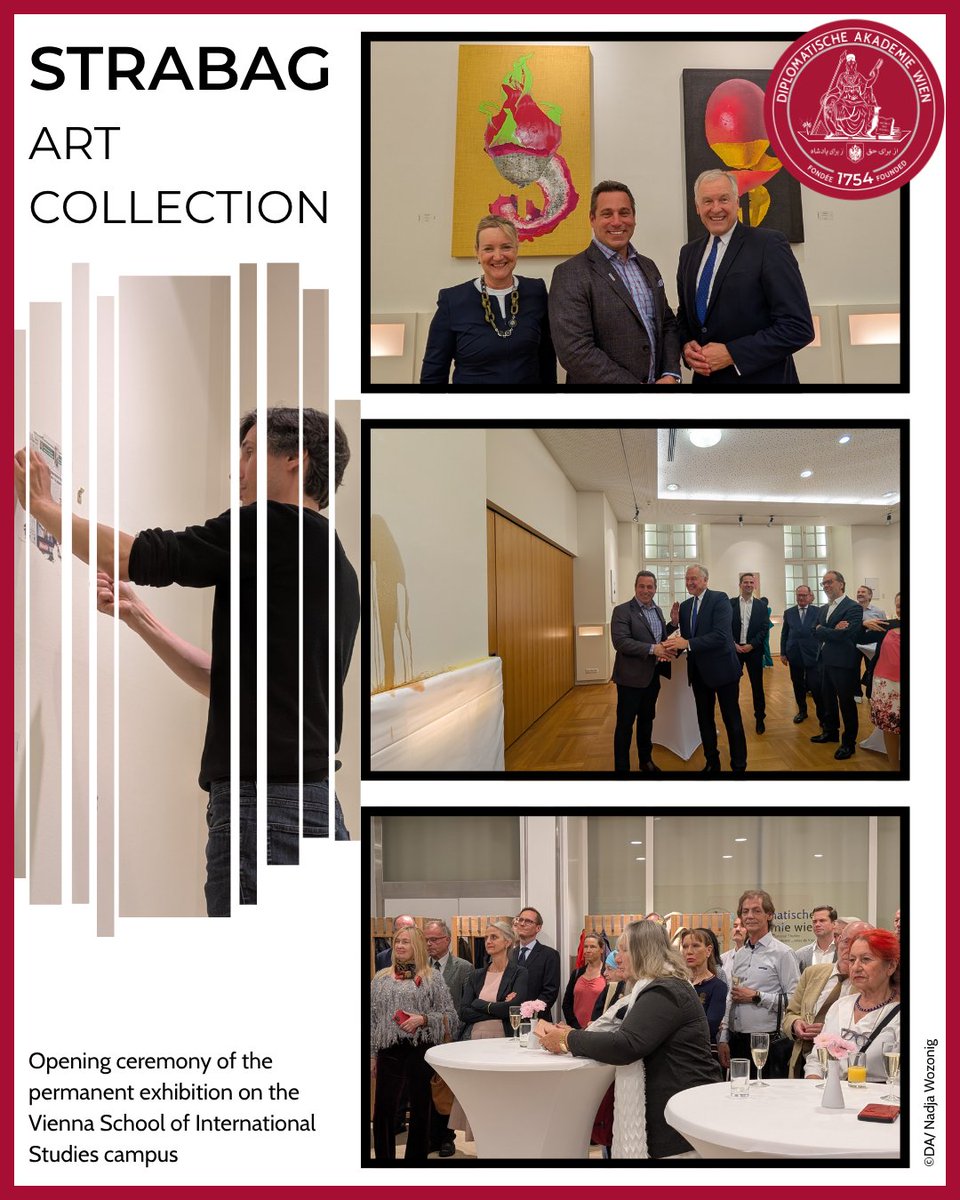 DA_vienna's tweet photo. We welcome the STRABAG ART Collection to our campus: 20+ contemporary artworks are now on permanent loan, creating spaces for inspiration and dialogue. Inaugurated by Director Ambassador Martin Eichtinger, Deputy Director Martina Schubert and Sebastian Haselsteiner STRABAG ART. https://t.co/LFHP1kcUfi