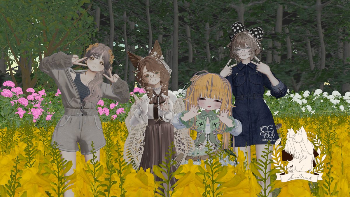 monyaaca_VRC's tweet photo. 皆さんこんばんは!  一昨日は #マリシアの森 へ遊びに行きました!
可愛いお団子と紅茶でかんぱい!
お団子の味クイズをしたり、キャラメルマキアートを砂糖マシマシにしたり、食べ物のお話したりで賑やかで楽しかった!
お相手してくれたセレストさんともみさんありがとう!
↓アフターのお写真 https://t.co/YKRE871sMQ