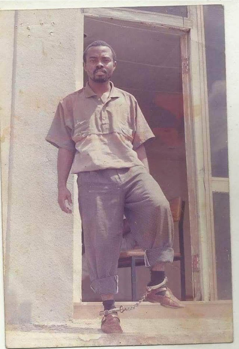 AbdulMahmud01's tweet photo. What game? Today's June 12 and the government has rightly honoured those who fought the military. 

Here's Osa facing trial in Abacha's court in Kano, on leg irons! 

You people like casting aspersions! 

What role did today's politician play yesterday against the military? https://t.co/gY00NjvmJh
