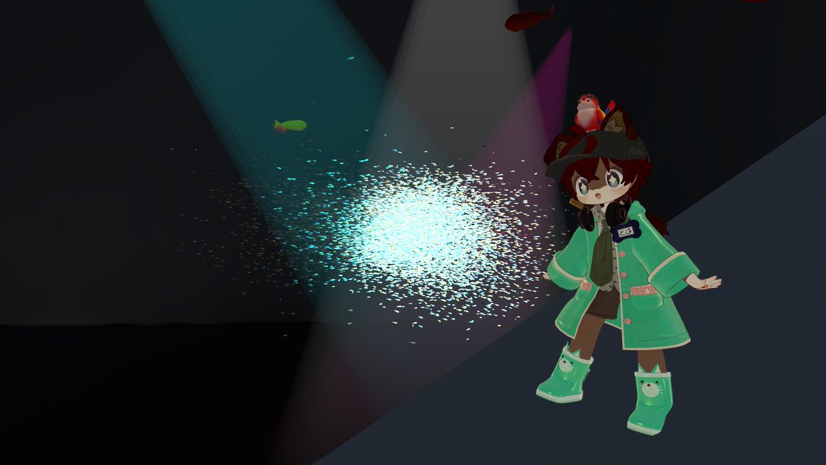 tom_vrchat's tweet photo. - ワールド探訪記 -
フカ水族館
https://t.co/olwKwTtxLU

魚群表示ギミックの体験ワールド。大量のお魚さんを表示しても重くなく、近づくと反応したりしてスゴイ。ライティングもキレイで普通に水族館としても楽しめるワールド。 https://t.co/6hmF9IABa6