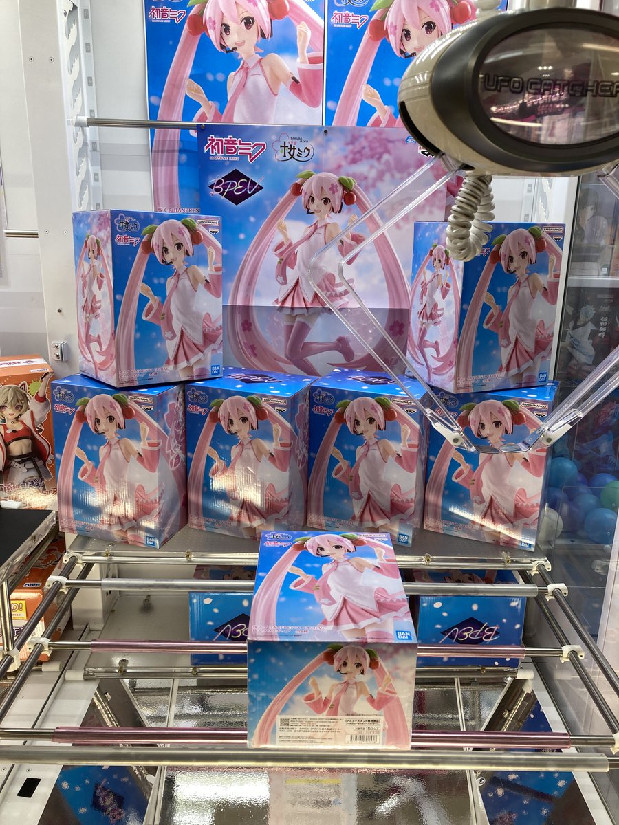 GiGO_Numata's tweet photo. 【景品入荷情報】
「桜ミク　ＢＡＮＰＲＥＳＴＯ　ＥＶＯＬＶＥ　桜ミクフィギュア」入荷しました🌸🌸
　毎年定番の桜ミクさん😍、こちらは大きなサイズがとっても良いです！当店初登場です✨
　なお、他店舗からの移動景品のため、少量入荷となります🙇‍♂️
　お早めにどうぞ！
#初音ミク　#桜ミク https://t.co/3jTc6fAWIO