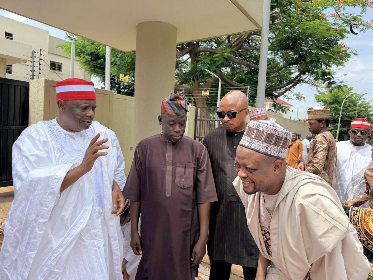 SaifullahiHon's tweet photo. His Excellency Sen. Rabiu Musa Kwankwaso, PhD, FNSE attends the Juma'at (Friday) Prayers today (12 June, 2026) at Maitama, Abuja. 

May Allah accept our prayers, Ameen. https://t.co/dCBvAqoVGz