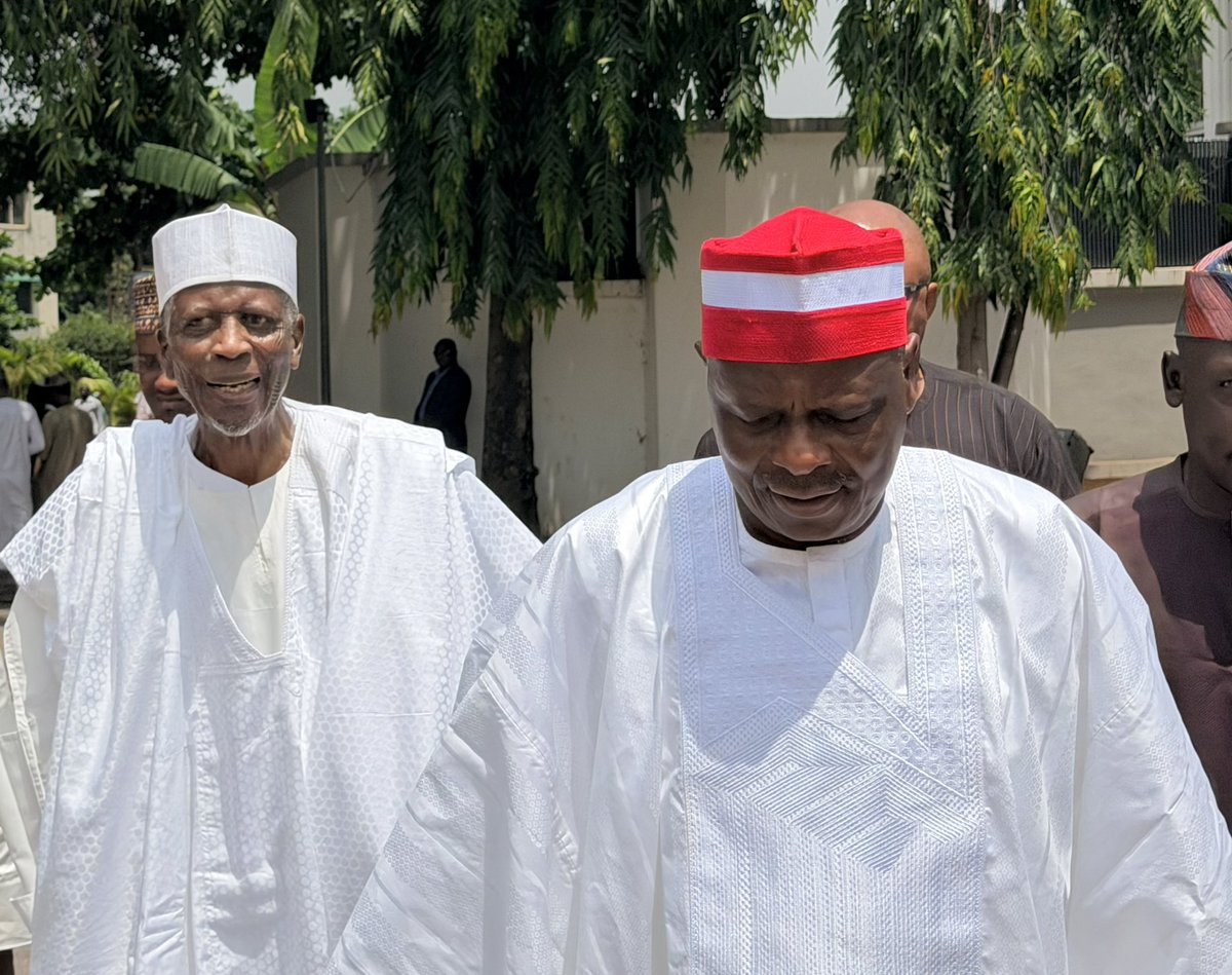 SaifullahiHon's tweet photo. His Excellency Sen. Rabiu Musa Kwankwaso, PhD, FNSE attends the Juma'at (Friday) Prayers today (12 June, 2026) at Maitama, Abuja. 

May Allah accept our prayers, Ameen. https://t.co/dCBvAqoVGz