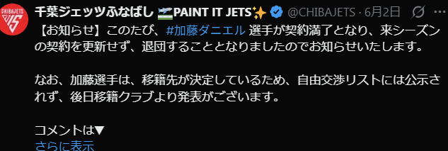 hoopholic_blog's tweet photo. チャン千葉は、残したかった選手と、残そうとしなかった選手に対するリリースをちゃんと変えるので、情報量が多くてファンとして有難い側面もあるが、性格の悪い僕でも後者のリリース文は流石にウッ…と来るものがある https://t.co/Qe7lRPFdWB