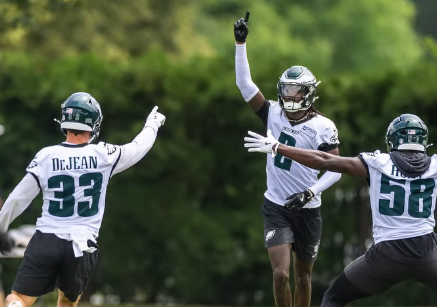 thomasrp93's tweet photo. Quinyon Mitchell
Cooper DeJean
Riq Woolen

Just take a moment to reflect on the fact we might see the best DB trio in Eagles history.

#Eagles https://t.co/CwfCOnd6kD