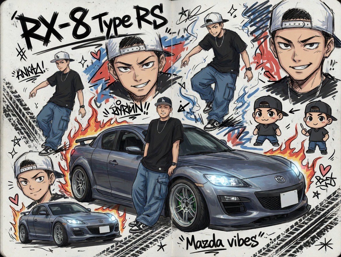 SS___808RS's tweet photo. 流行り？
2枚目以外全部車ミスってる笑  
RX8って言ってるのに https://t.co/bDBNm7ha52