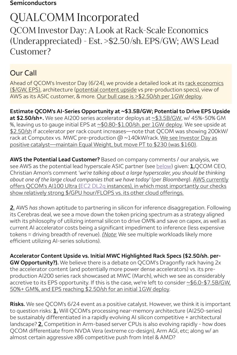 sean_________'s tweet photo. $QCOM Wells Fargo: 

“Based on company comments / our analysis, we see AWS as the potential lead hyperscale ASIC partner” https://t.co/gW12N649cs