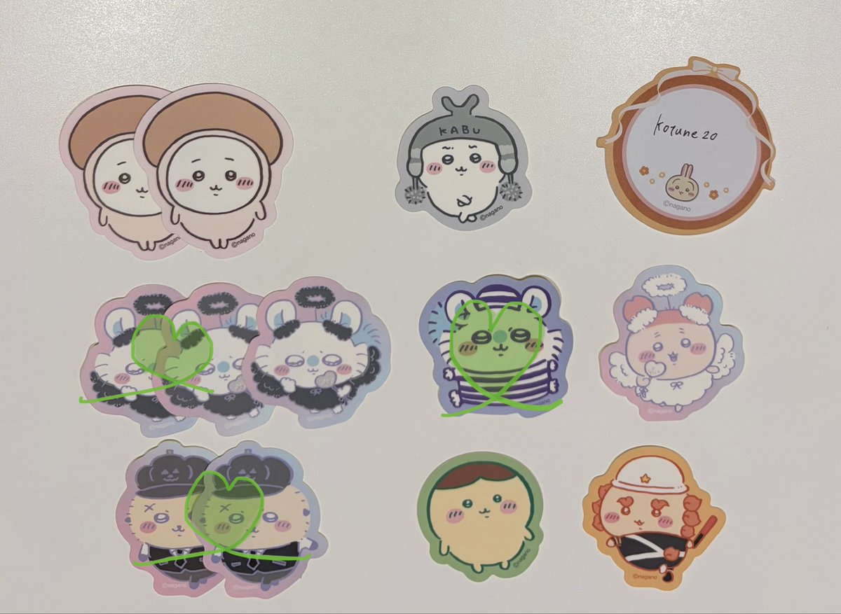 kotune20's tweet photo. 【交換・譲渡】　ちいかわ　ダイカットステッカー

譲：ちいかわ　モモンガ　古本屋（カニ）　くりまんじゅう　シーサー
求：画像2枚目ハートマーク
　　ハチワレ・🎉うさぎ各1　🍄‍🟫うさぎ2

2:2〜郵送交換
うさぎ交換優先
譲渡の場合は各110円＋送料

お気軽にお声掛けください🙇‍♀️ https://t.co/FIC9TX5zJr