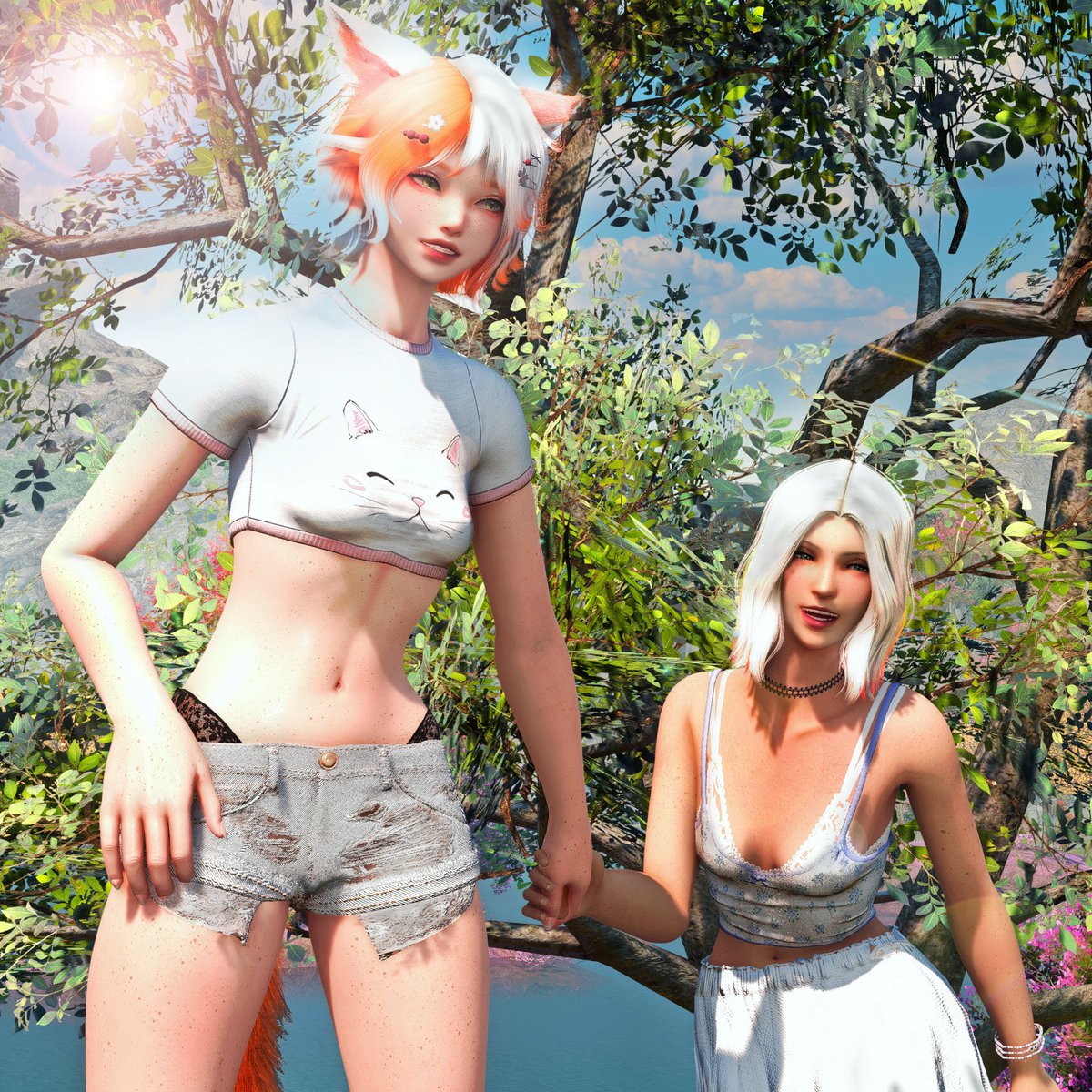 solona_xiv's tweet photo. Afternoon adventure with @bibisillycat! https://t.co/gsOn65T6zc