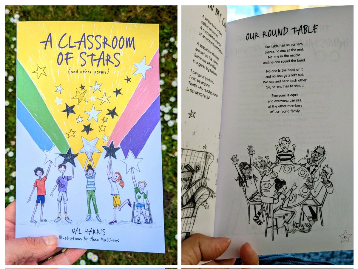 CarmellaPoetry's tweet photo. I have just finished reading A Classroom of Stars by Val Harris &amp; I'm kicking myself I didn't read it sooner! What a brilliant book. It has everything-warm engaging poems, ambitious form, musical rhymes, &amp; most importantly- meaningful content!💛
#HighlyRecommend! 
@dragontripper https://t.co/HYxXVosmON