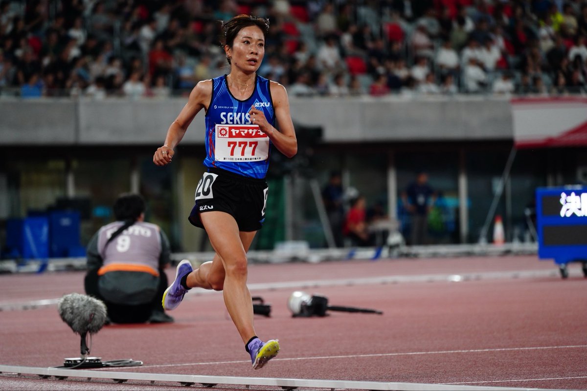 SekisuiF's tweet photo. 【大会結果】
6/12(金)
第110回日本陸上競技選手権大会1日目
◆女子5000m
　1位　山本 有真　14'59"89 PB✨
　4位　楠 莉奈　15'14"01
　8位　山崎 りさ　15'15"24 PB✨
　10位　道下 美槻　15'27"91

ご声援ありがとうございました🙇‍♀️ https://t.co/9FLggZIlwx