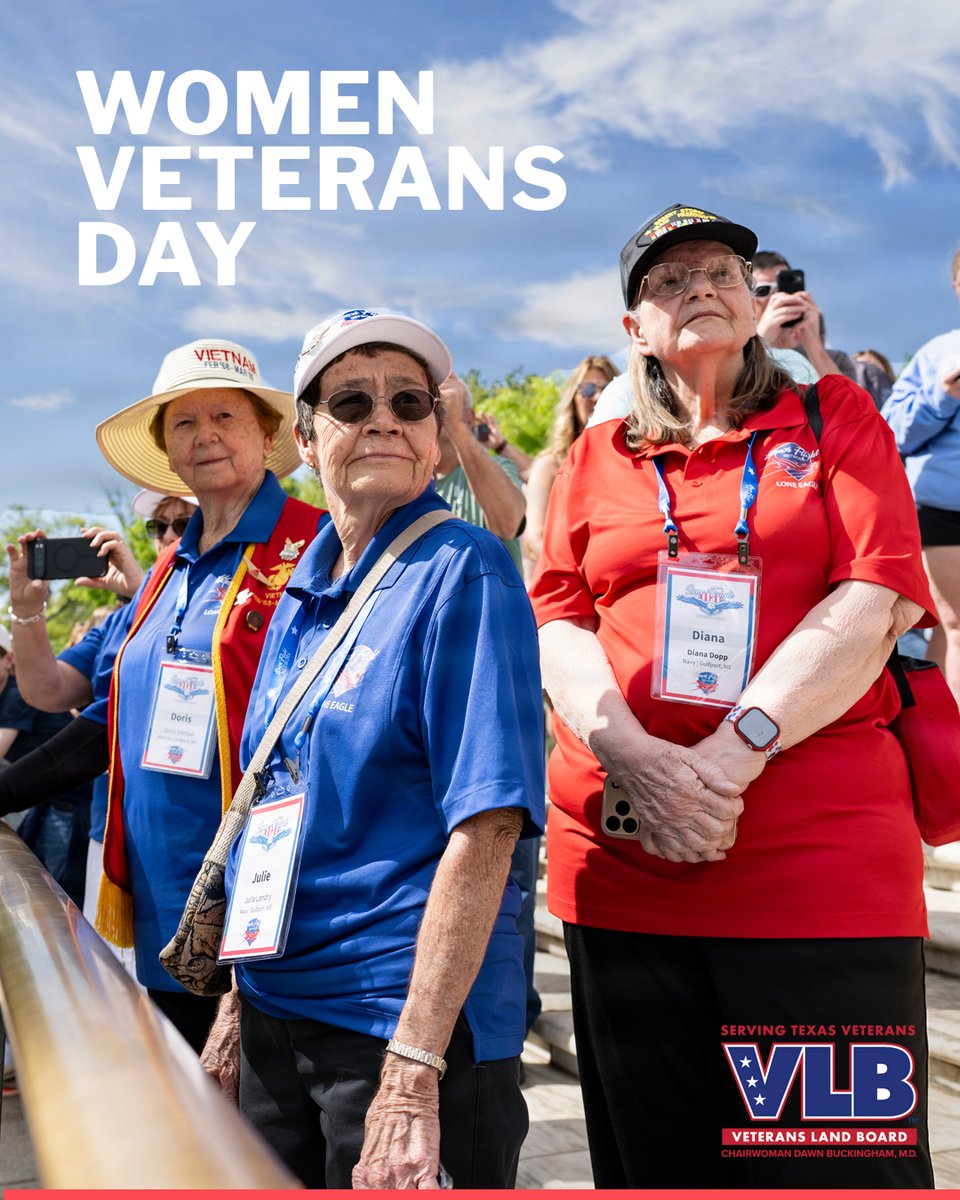 TXGLO's tweet photo. On Women Veterans Day, the GLO proudly salutes all of the brave women Veterans across our great nation. 

Thank you to all the strong, courageous women of our U.S. Military who answered the call to defend America and fight for our freedom. 🇺🇸 https://t.co/oxWoDgL5Ms
