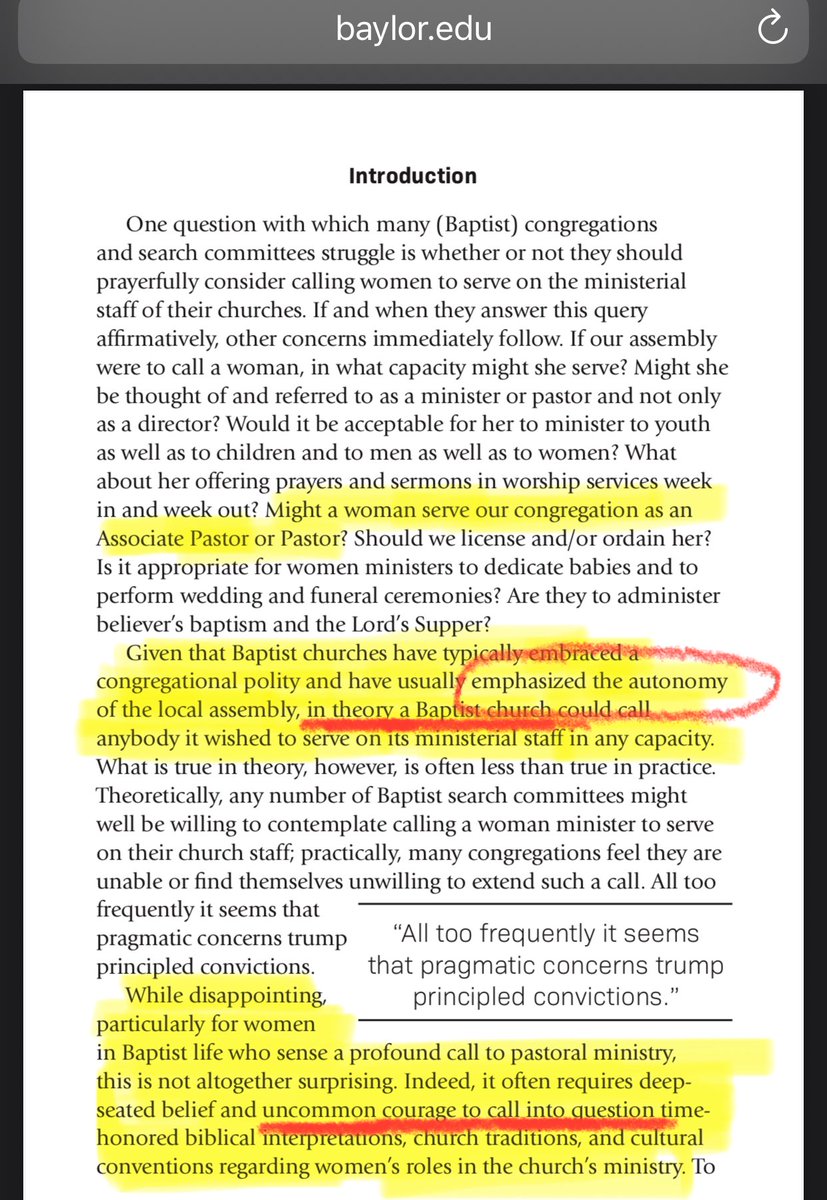 DoctrineTruth's tweet photo. @ProvisionistP 1/From Todd Still’s Women in Ministry:

“we will have to become intentional in the particulars. Church culture &amp; conduct tends to change slowly. One tangible way that we can affirm women in ministry &amp; can advance this worthy cause and concern, if incrementally,” … https://t.co/prsVbrF2DT