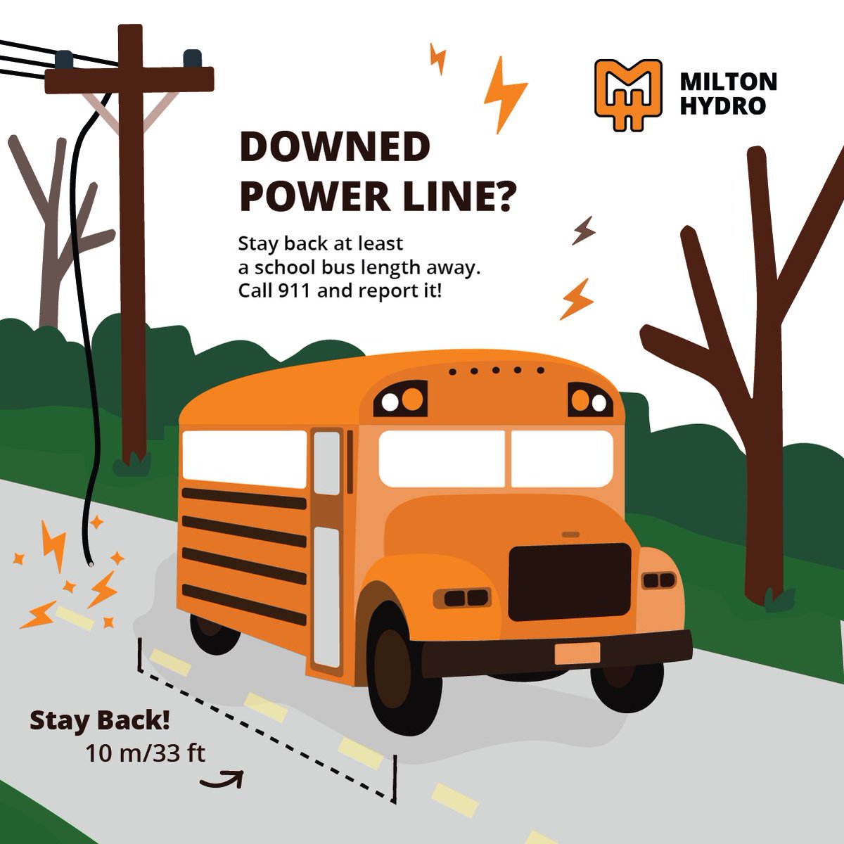 MiltonHydro's tweet photo. If you see a downed powerline, stay far back, call 911 and Milton Hydro ASAP.
To report an outage call 1-844-NOHYDRO (1-844-664-9376) or visit https://t.co/rZWNnMzhcs to see if it has already been identified.
#SafetyFirst #KnowledgeIsPower https://t.co/iUBSsZjl6x