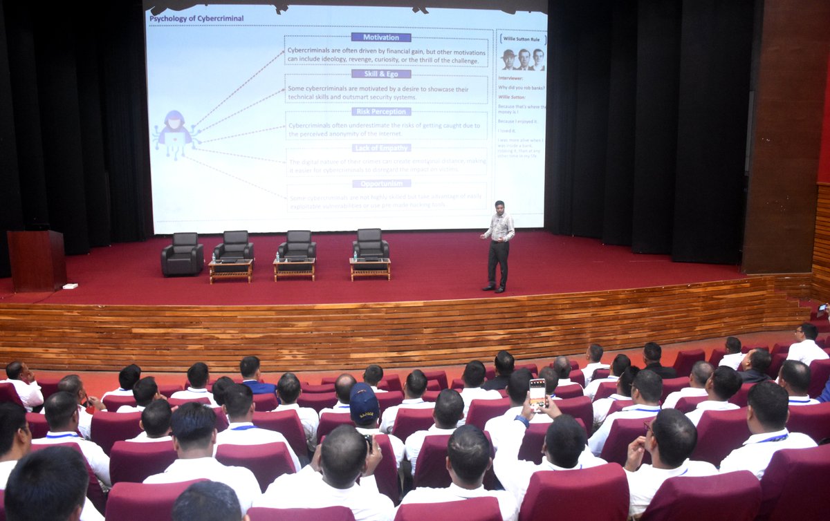 NEPA_GoI's tweet photo. Sh. Dharamvir Singh, UBSI, Meghalaya Police, interacted with the participants of Module on "Cyber Crime Investigation". https://t.co/RZN71hIsLN
