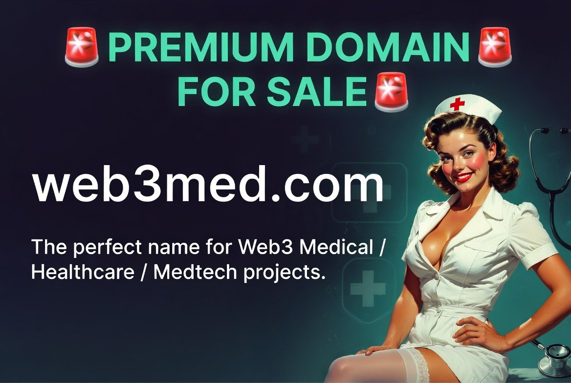 BiraInfo's tweet photo. 🚨 https://t.co/wSNN5uQf6v FOR SALE!
Perfect for Web3 Medical / Healthcare / Medtech projects.
#DomainForSale #Web3 #Medical #Healthcare #MedTech #Blockchain https://t.co/aVeXAwF16p